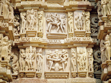 Erotic Sculptures on the West Side, Madhya Pradesh State, India