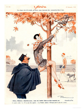 Le Sourire, Glamour Erotica Police Climbing Trees Magazine, France, 1920