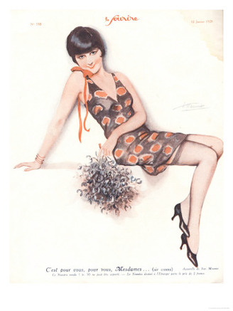 Le Sourire, Glamour Erotica Mistletoe Womens Magazine, France, 1920