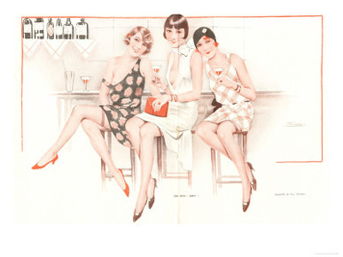 Glamour Erotica Womens Bars Cocktails, France, 1920