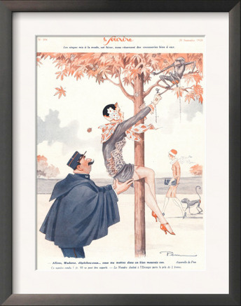 Le Sourire, Glamour Erotica Police Climbing Trees Magazine, France, 1920